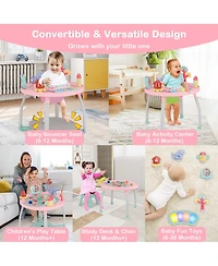 Costway 5-in-1 Baby Activity Center with Rotating Seat Removable Toys Lights & Music