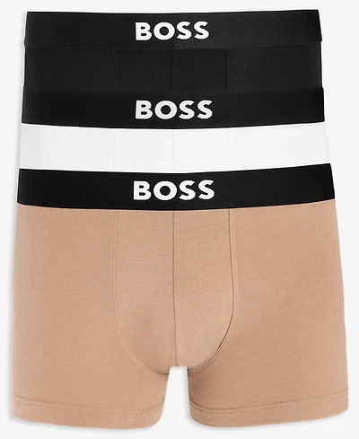 Boss by Hugo Men's 3-Pack Solid Logo Trunks