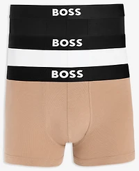 Boss by Hugo Men's 3-Pack Solid Logo Trunks