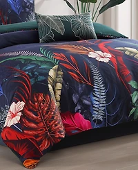Bebejan Paradise Bedding 100% Cotton Sateen 5 Piece Queen Size Reversible Comforter Set