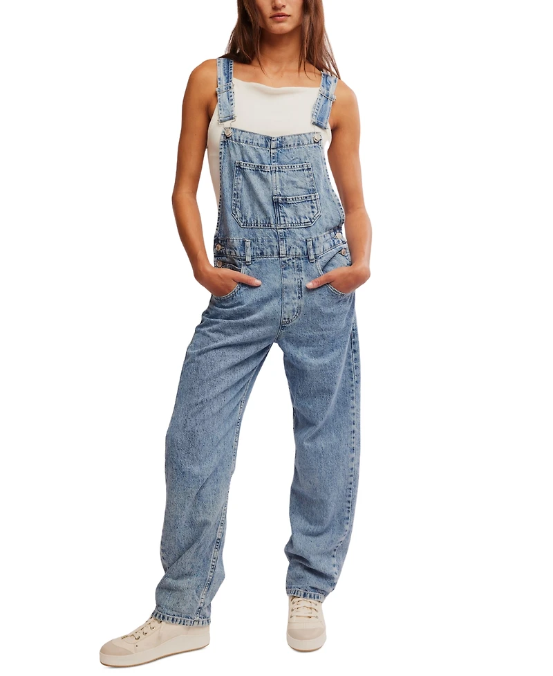 Free People Ziggy Cotton Denim Overalls