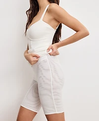 Good American Women's Crystal Sweetheart Midi Dress
