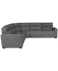 Miren -Pc. Fabric Sectional with Power Headrest Recliners Console