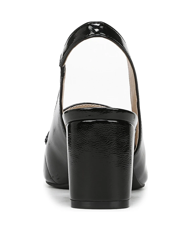 LifeStride Women's Angel Pointed Toe Block Heel Slingback Pumps