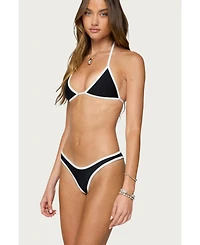 Edikted Women's Dina Contrast Triangle Bikini Top