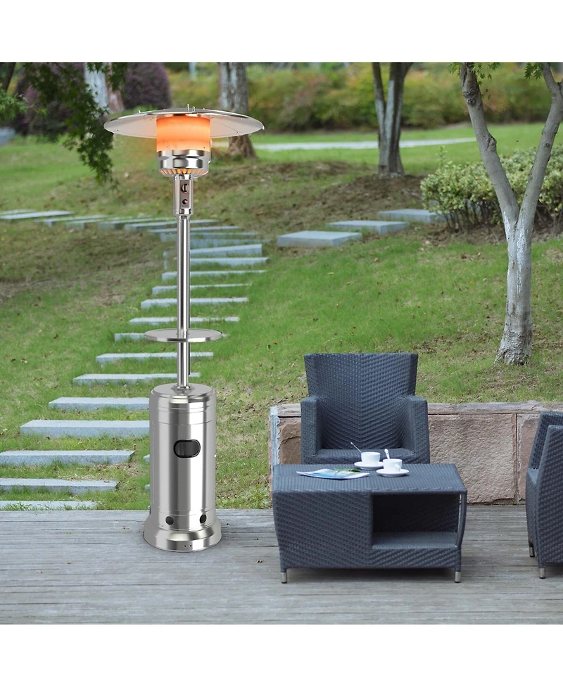 Costway 50000 Btu Propane Patio Heater Standing Steel with Wheels