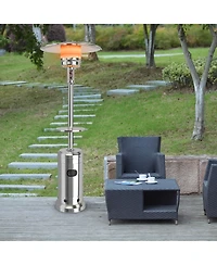 Costway 50000 Btu Propane Patio Heater Standing Steel with Wheels