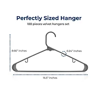 SereneLife 100-Pack Plastic Hangers – Non-Slip, Space-Saving, Durable for Shirts, Sweaters, Kids Clothes, Dresses