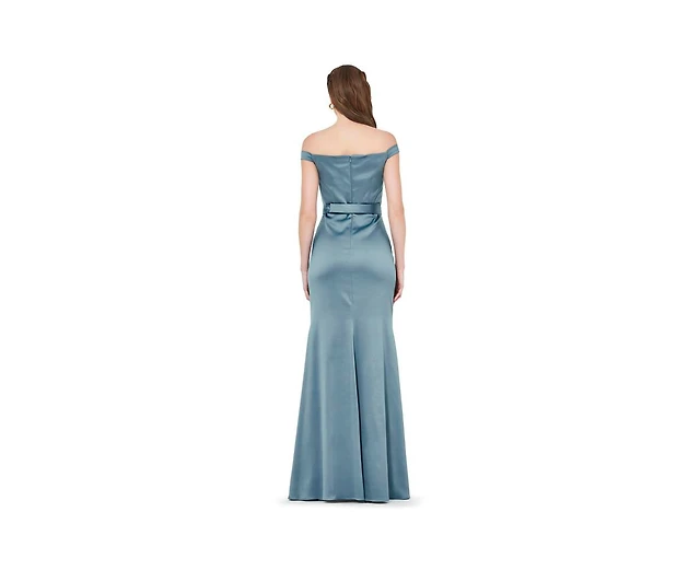 Amri Women's Organza Floral Detail Pleated Satin Gown | Arden Fair