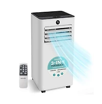 SereneLife Portable Air Conditioner - 8000 Btu (Ashrae) Compact Cooling Unit with Window Mount Kit for Home Use (White)