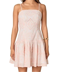 endless rose Women's Eyelet Drop Waist Mini Dress