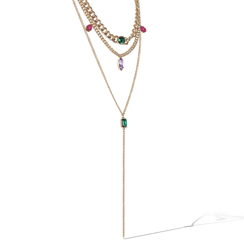 Jessica Simpson Gold-Tone Gemstone Accent Layered Necklace