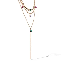 Jessica Simpson Gold-Tone Gemstone Accent Layered Necklace