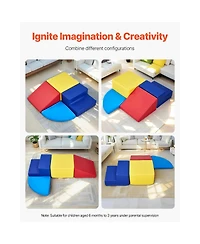 Slickblue Toddler 4 Piece Foam Climbing Blocks Set Preschoolers Indoor Play