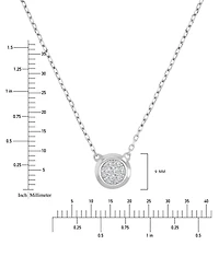 Cubic Zirconia Pave Circle Disc Pendant Necklace 14k Gold-Plated Sterling Silver, 18"