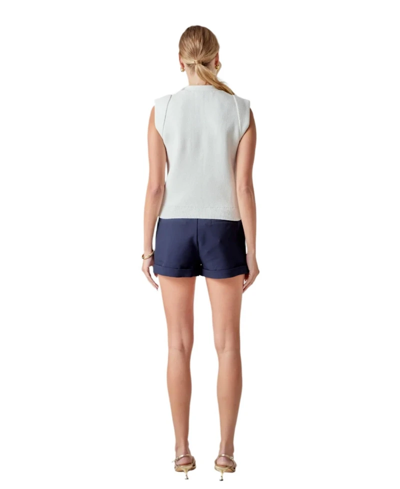 endless rose Women's Button-Up Sweater Vest