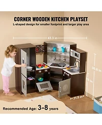 Slickblue Kids Kitchen Playset with 24 Piece Pretend Cooking Accessories for Imaginative Play