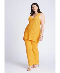 Eloquii Women's Crochet Knit Pant