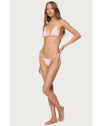 Edikted Women's Azalea Crochet Triangle Bikini Top