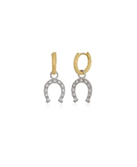 Spero London Gold Vermeil Hoop Sterling Silver Horseshoe Equestrian Earrings