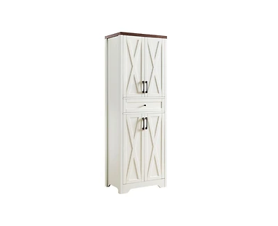 Casainc 68" White Freestanding Tall Kitchen Cabinet
