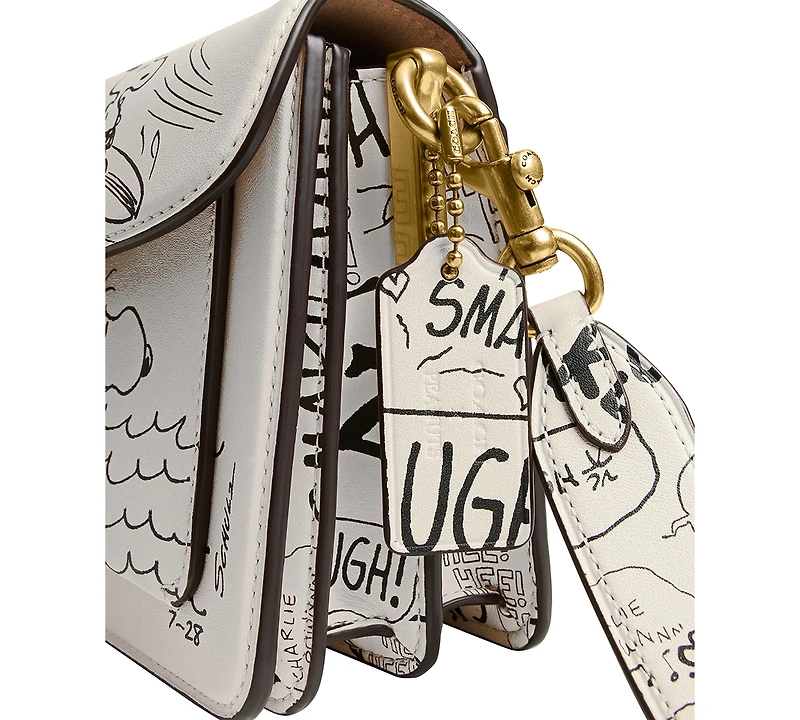 Coach Peanuts Tabby Shoulder Bag with Newspaper Print 26