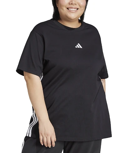 adidas Plus Essentials Cotton Crewneck Short-Sleeve Logo T-Shirt