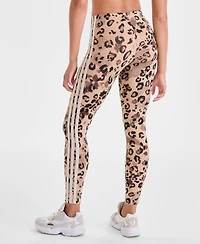 adidas Women's Leopard-Print Cotton-Blend High-Rise Leggings