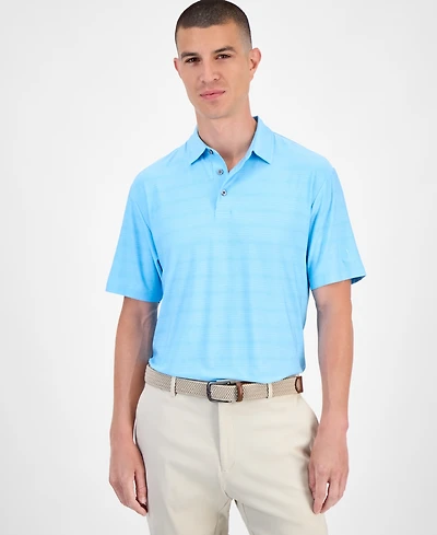 Pga Tour Men's Short Sleeve Airflux Heather Golf Polo Shirt