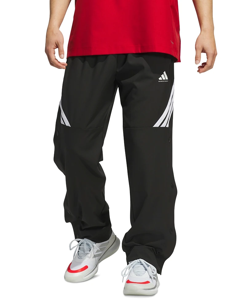 adidas Men's Three-Stripe Woven Snap Pants