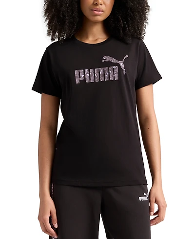 Puma Women's Animal Graphic Cotton Logo T-Shirt
