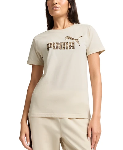 Puma Women's Animal Graphic Cotton Logo T-Shirt