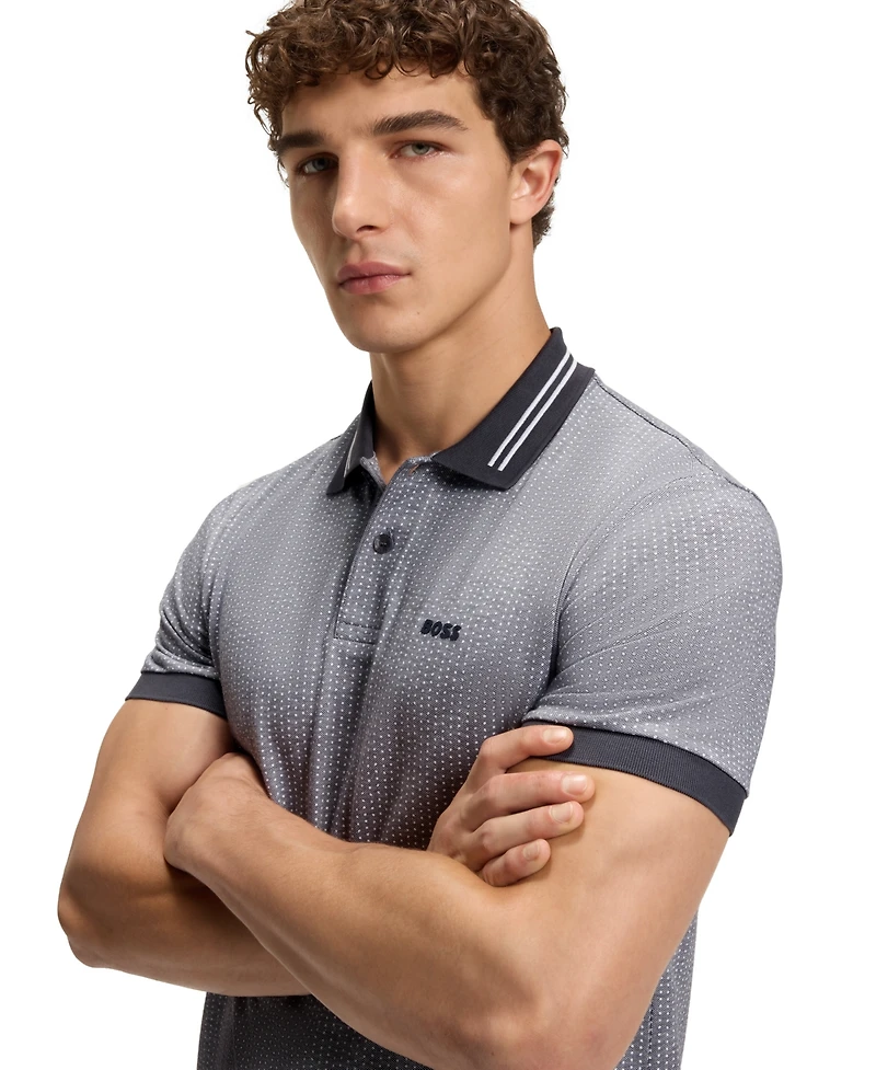 Boss by Hugo Men's Cotton-Pique Dot Print Polo Shirt