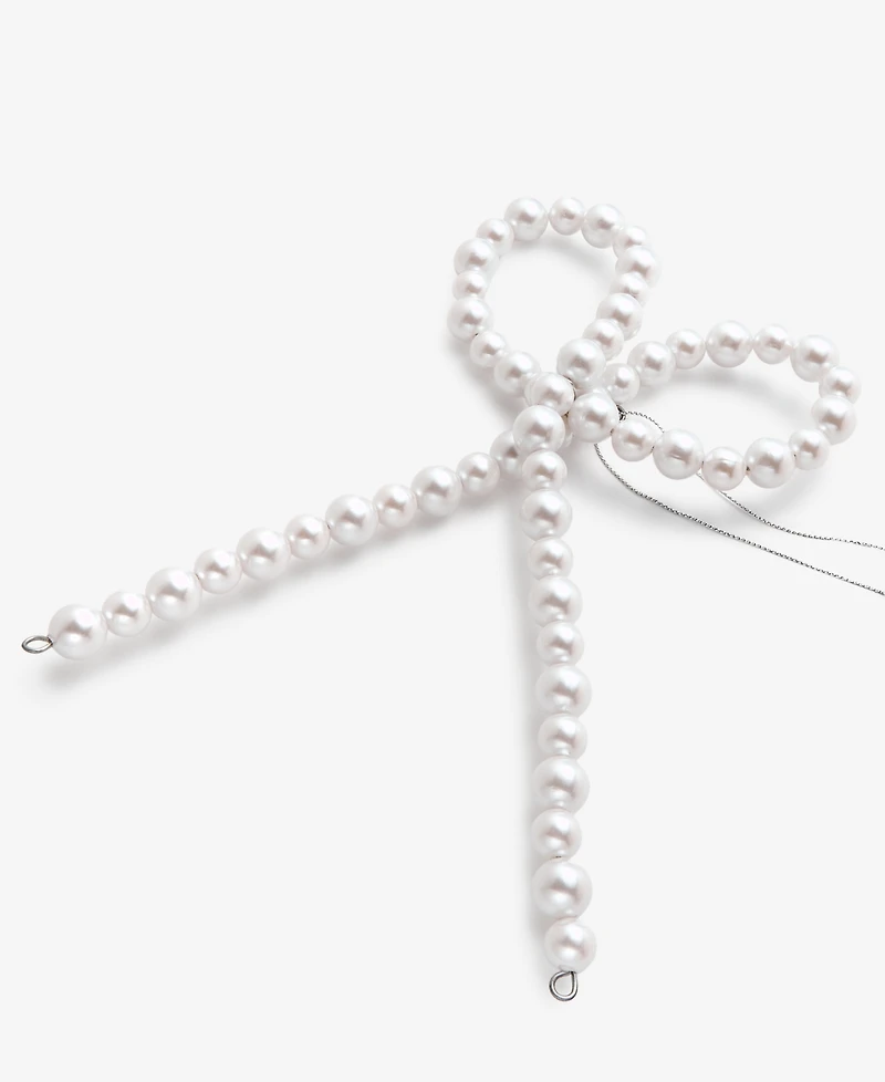 Holiday Lane Gilded Glamour Pearl Bow Ornament, Macy's Exclusive