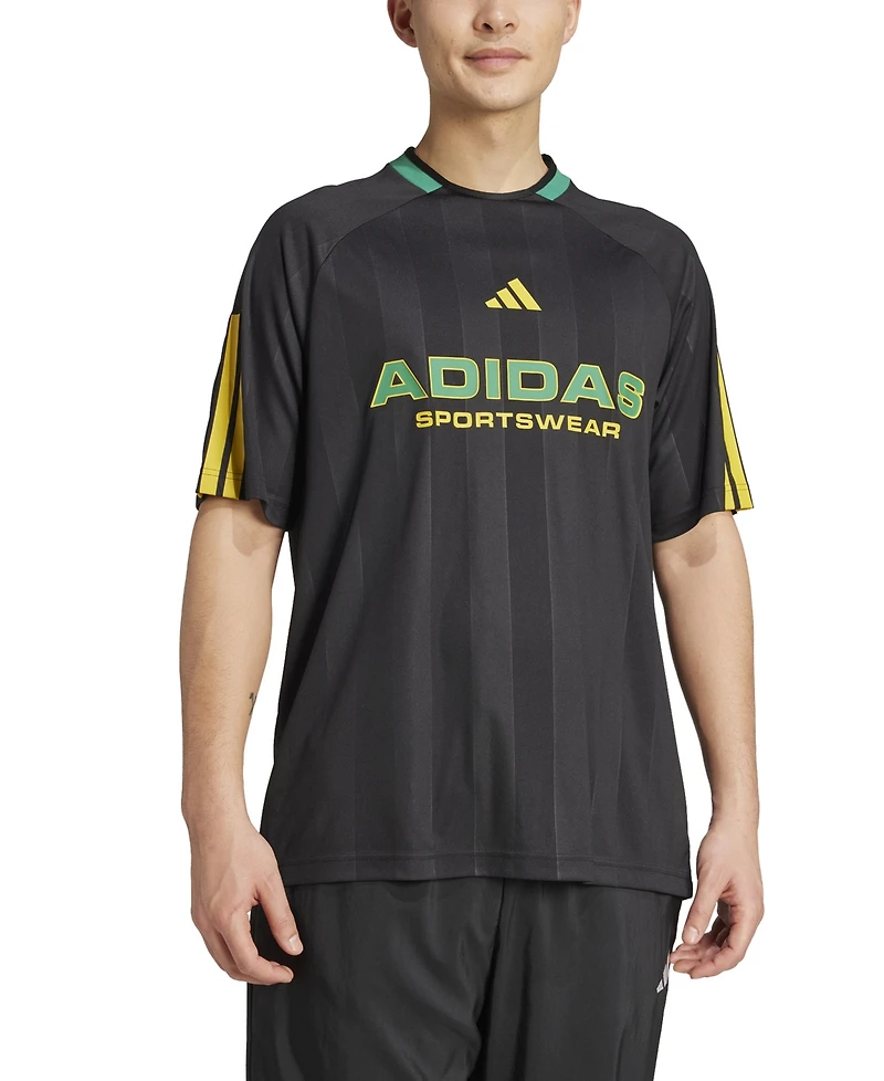 adidas Men's Nation Stripe Logo Jersey T-Shirt