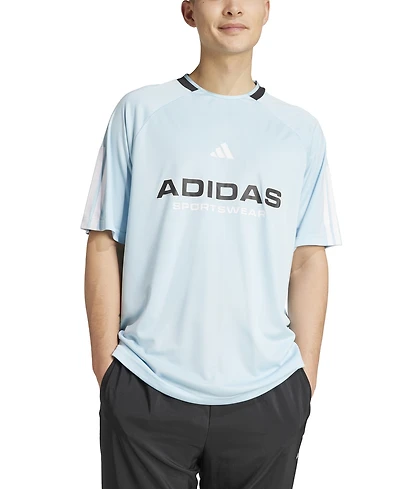adidas Men's Nation Stripe Logo Jersey T-Shirt