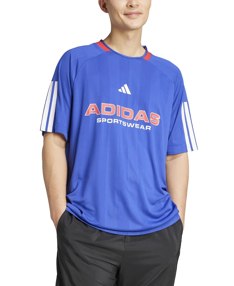 adidas Men's Nation Stripe Logo Jersey T-Shirt