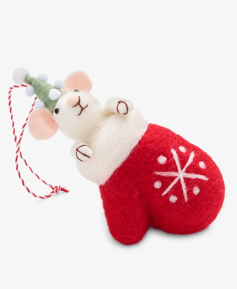 Holiday Lane Tiny Tidings Felted Mitten Mouse Ornament, Macy's Exclusive
