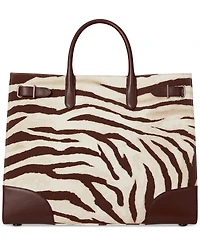 Lauren Ralph Lauren Zebra-Print Canvas Extra Large Devyn Tote Bag