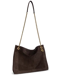 Lauren Ralph Suede Large Bradley Shopper Tote Bag