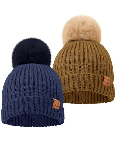KeaBabies 2pk Baby Hats, Beanies, Newborn Hats for Girls, Boys, Winter Hat, 0-6 Months Infant Hat