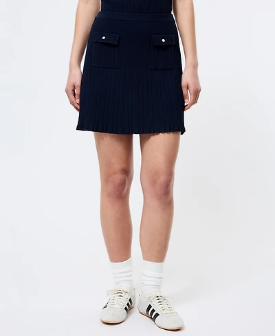 French Connection Women's Crinkle-Knit Two-Pocket Mini Skirt