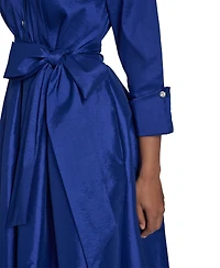 Jessica Howard Petite Belted Taffeta Shirtdress