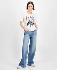 Rebellious One Juniors' Cropped Bon Voyage T-Shirt