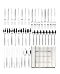 Ornative Anona 42-Pc. Flatware Set with Wire Caddy, Service for 8