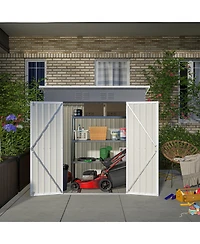 Mondawe 6'x4' Galvanized Steel Outdoor Storage Shed with Lockable Door