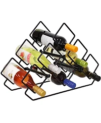 Sunnydaze Decor Modern 6-Bottle Triangular Wine Rack - Indoor Steel Wire Tabletop Accent