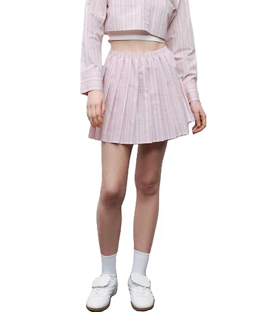 Nocturne Women's Striped Pleated Mini Skirt