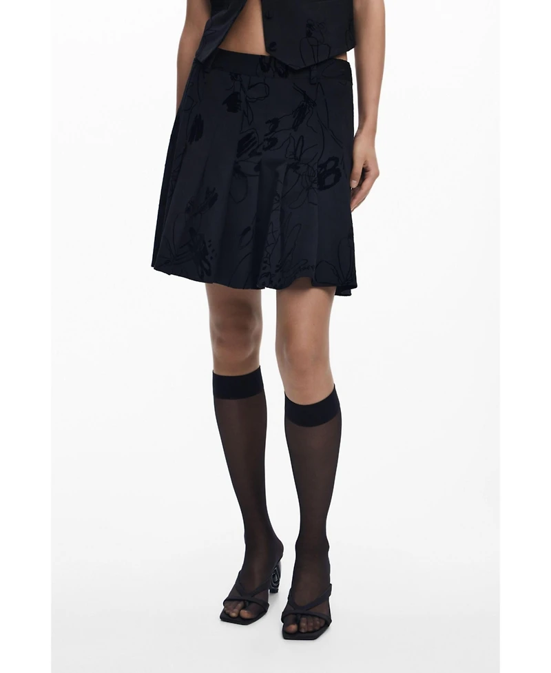 Desigual Women's Flocked pleated mini skirt
