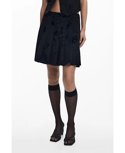 Desigual Women's Flocked pleated mini skirt